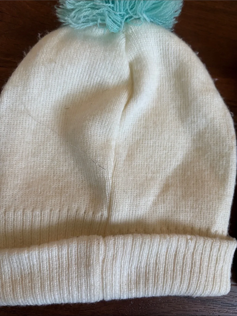 Girls' Frozen Beanie Hats with Pom-Poms - White & Aqua